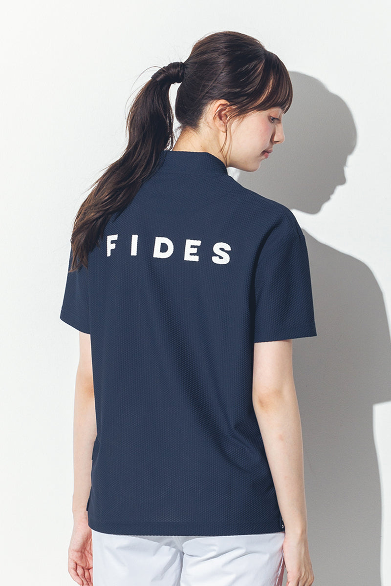 MESH TRICOT LOGO MOCK NECK S/S – FIDES