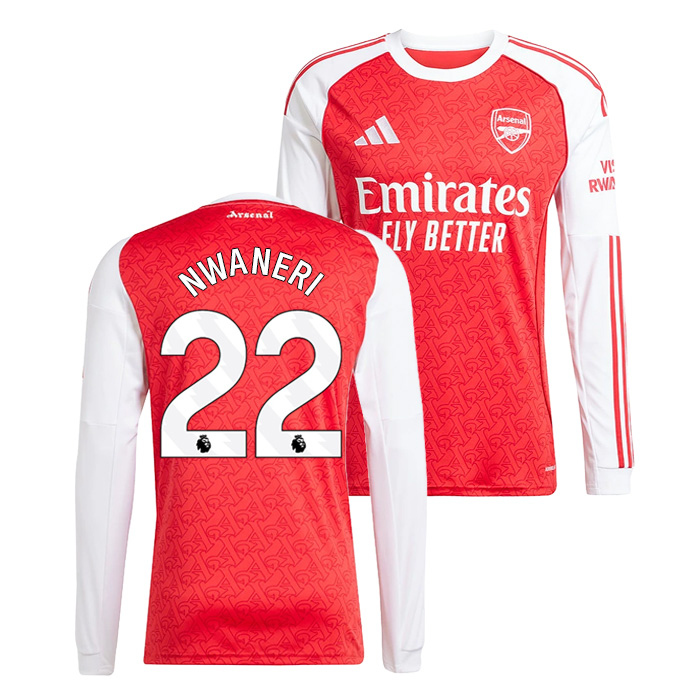 アーセナル 25-26 ホーム 長袖 ユニフォーム No.22 ヌワネリ【adidas