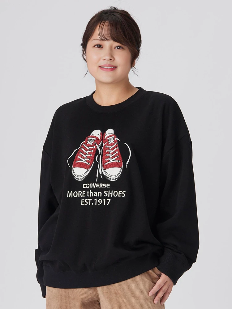 L．グレー 【CONVERSE(コンバース)】裏シャギーサガラ刺繍トレーナー