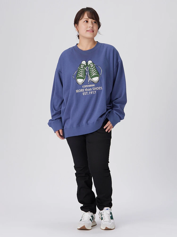 L．グレー 【CONVERSE(コンバース)】裏シャギーサガラ刺繍トレーナー