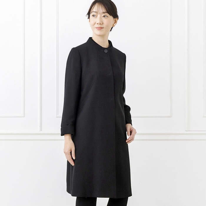 洗える｜1つボタンのスタンドカラージャケット M・ブラック｜東京