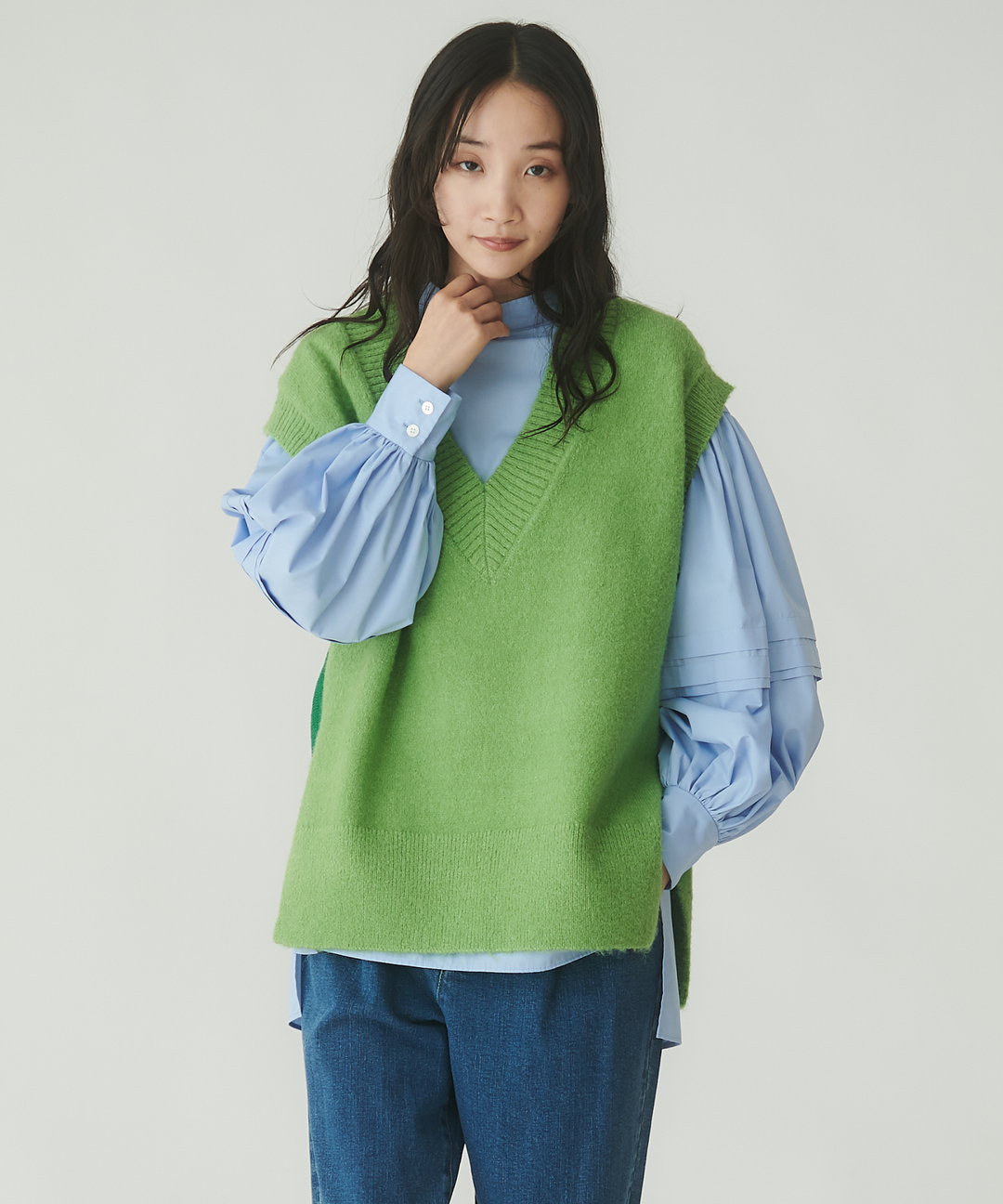 ミックスヤーンミドルゲージニットベスト – FACE SANS FARD