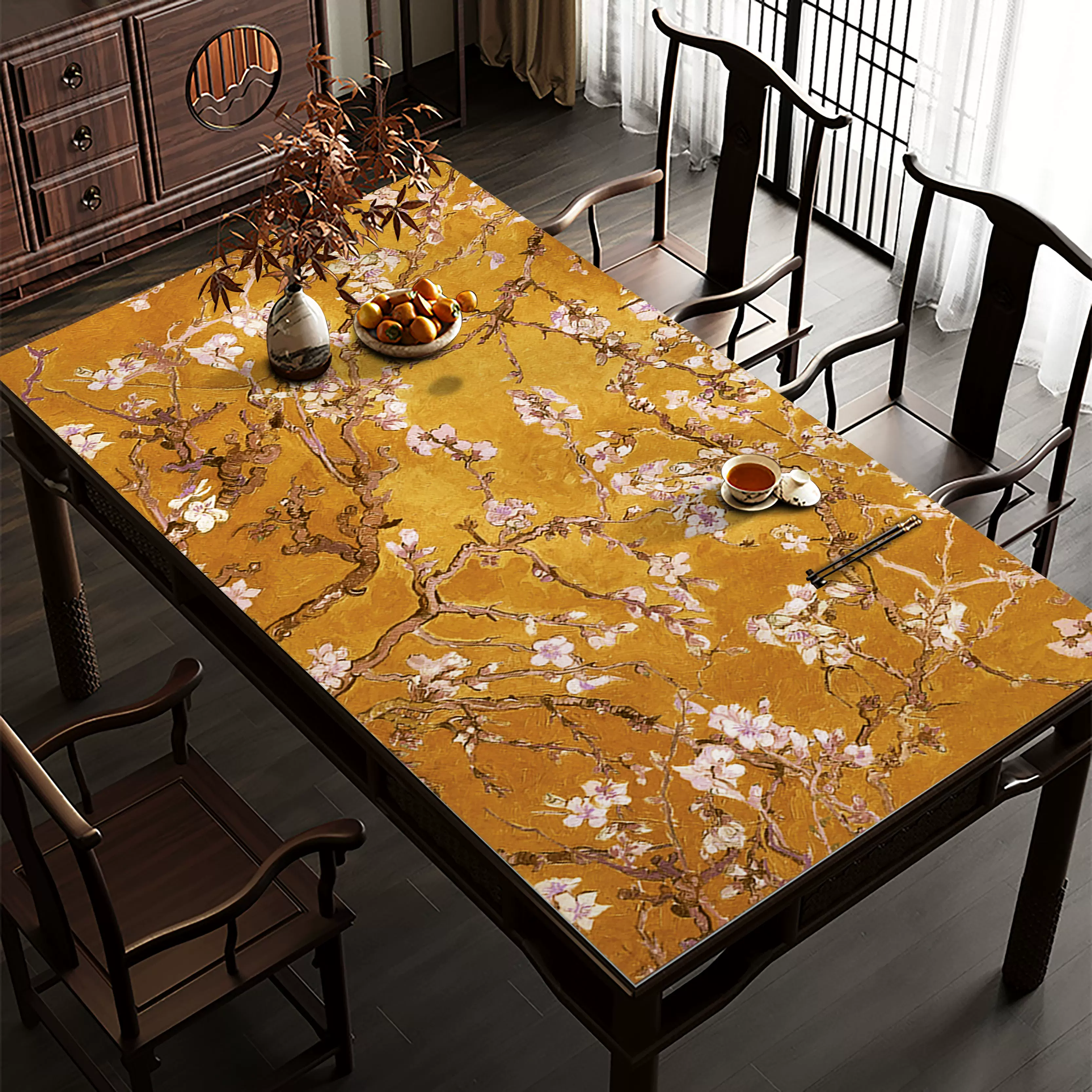 ここにしかない出会い～ランチョンマット 花柄模様 PVC製 防水テーブル