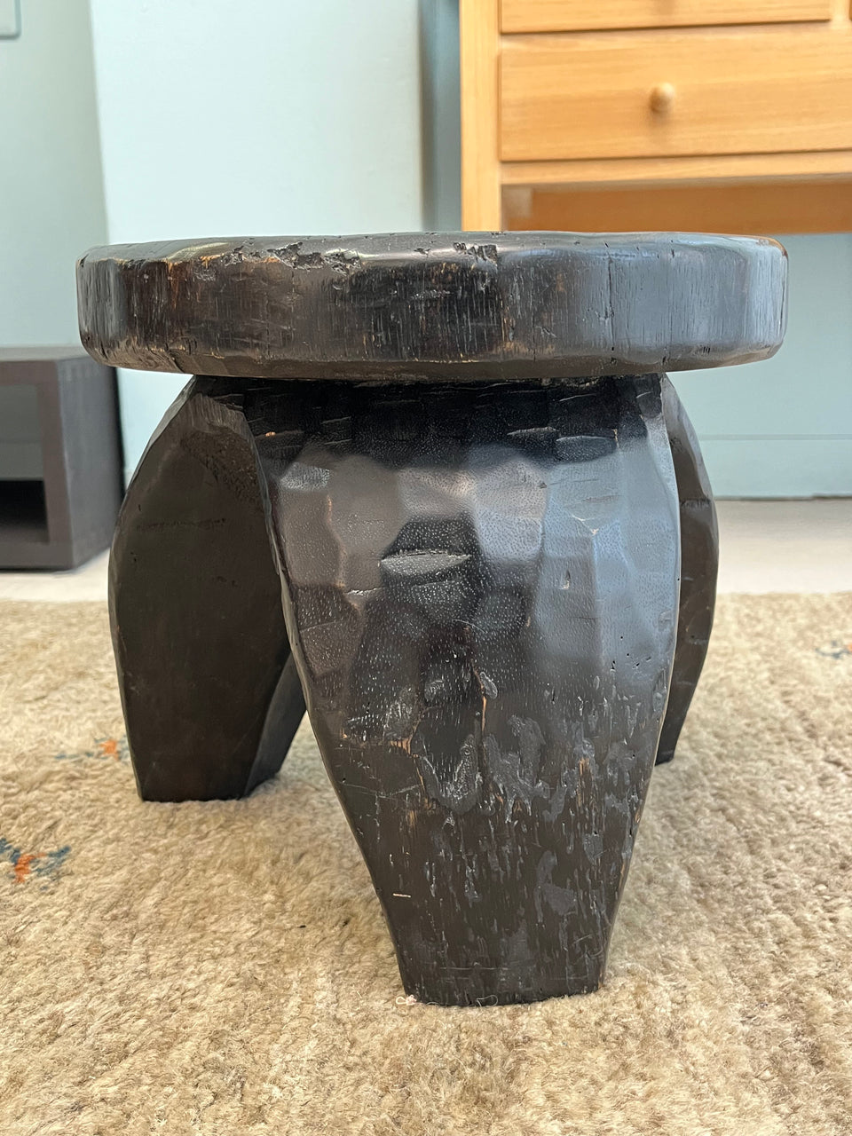 アフリカン スツール 木製 3本脚 椅子 民芸/African Wooden Stool