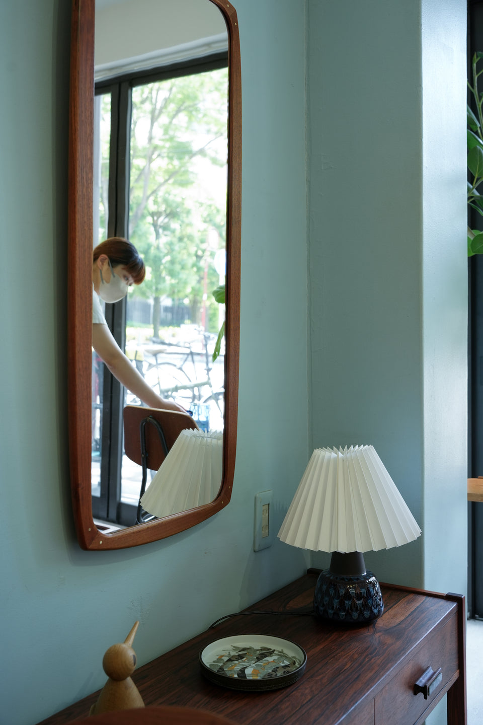 デンマークヴィンテージ 鏡 チーク材 ウォールミラー 北欧インテリア