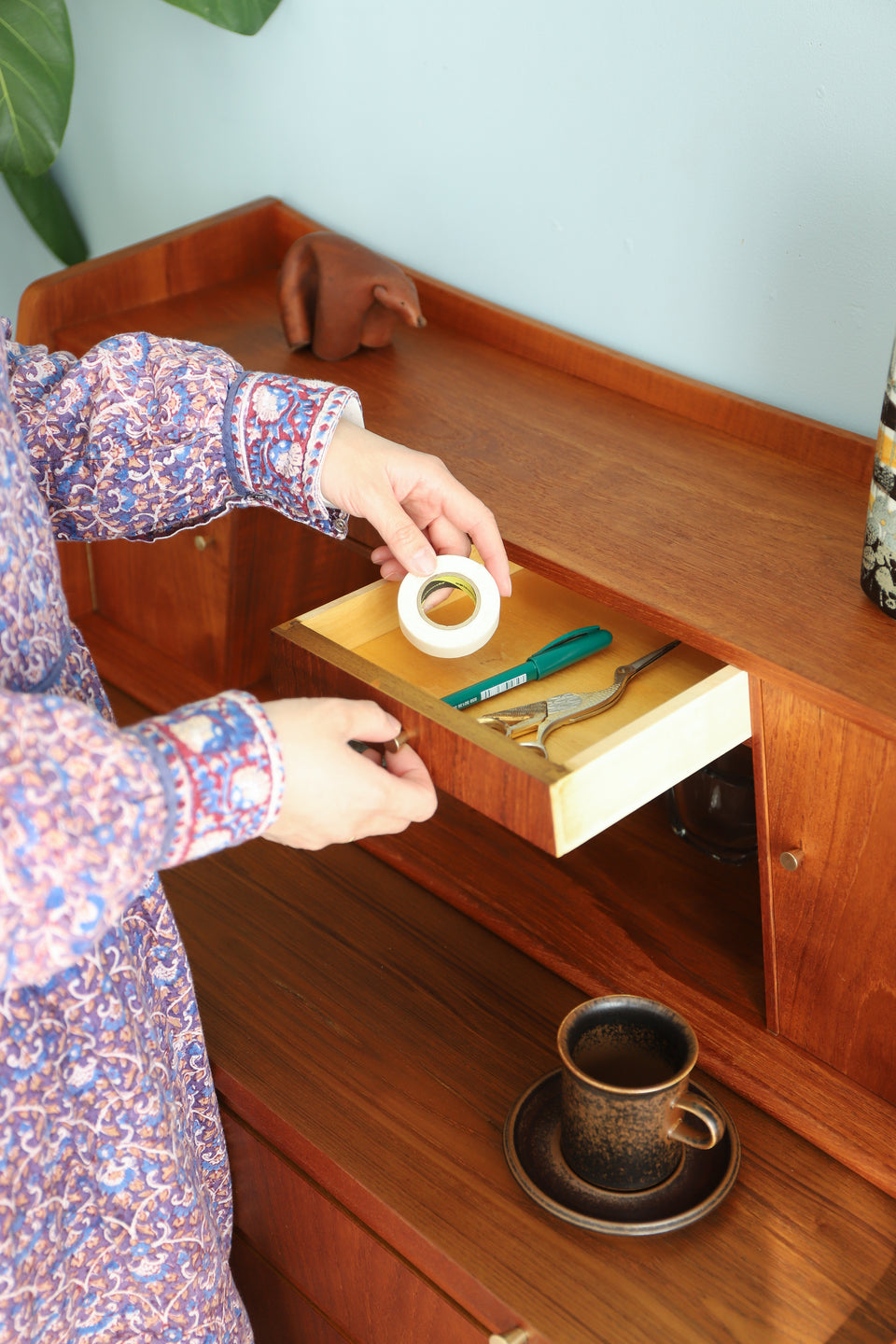 デンマークヴィンテージ ライティングビューロー チーク材 北欧家具