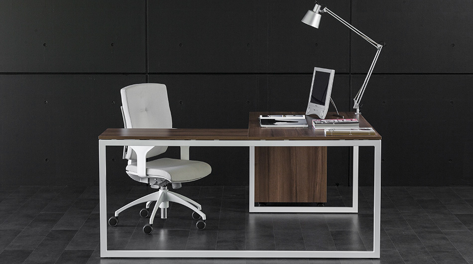 fantoni/ファントーニ GX L字型デスク 高さ調節脚 160×170cm BK脚 の