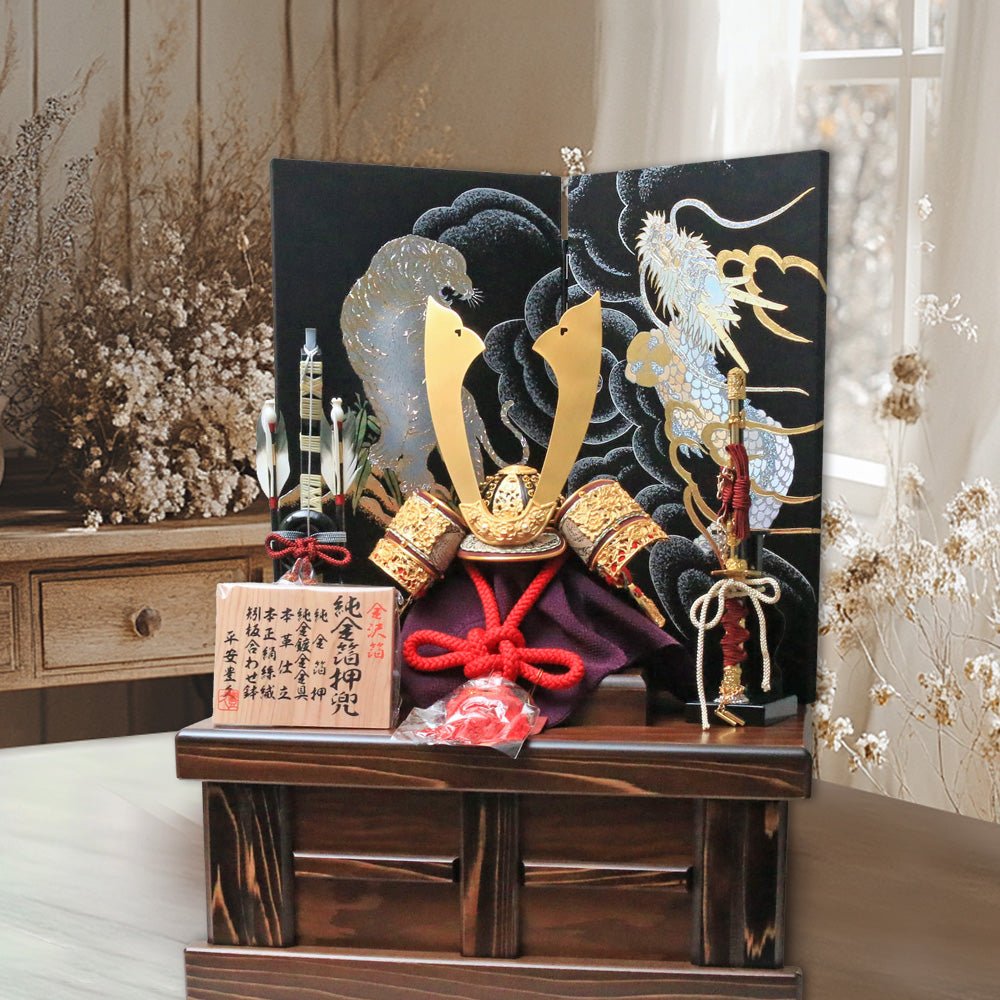 便利で簡単！収納飾りタイプ 五月人形 鎧兜飾り 端午の節句 こどもの日