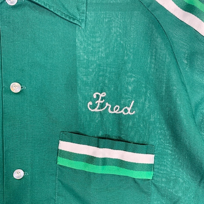 70's Hilton ヒルトン ボーリングシャツ 半袖 グリーン USA製 Size L