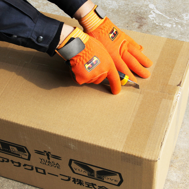 トンボレスキュー 耐切創手袋 アラミド繊維 手首ゴム オレンジ