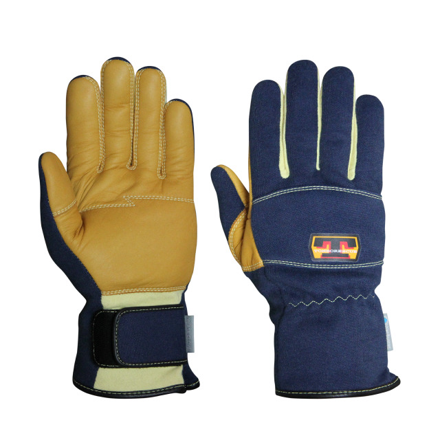 トンボレスキュー 消防 ガイドライン2022適合 防水防火手袋 ネイビー