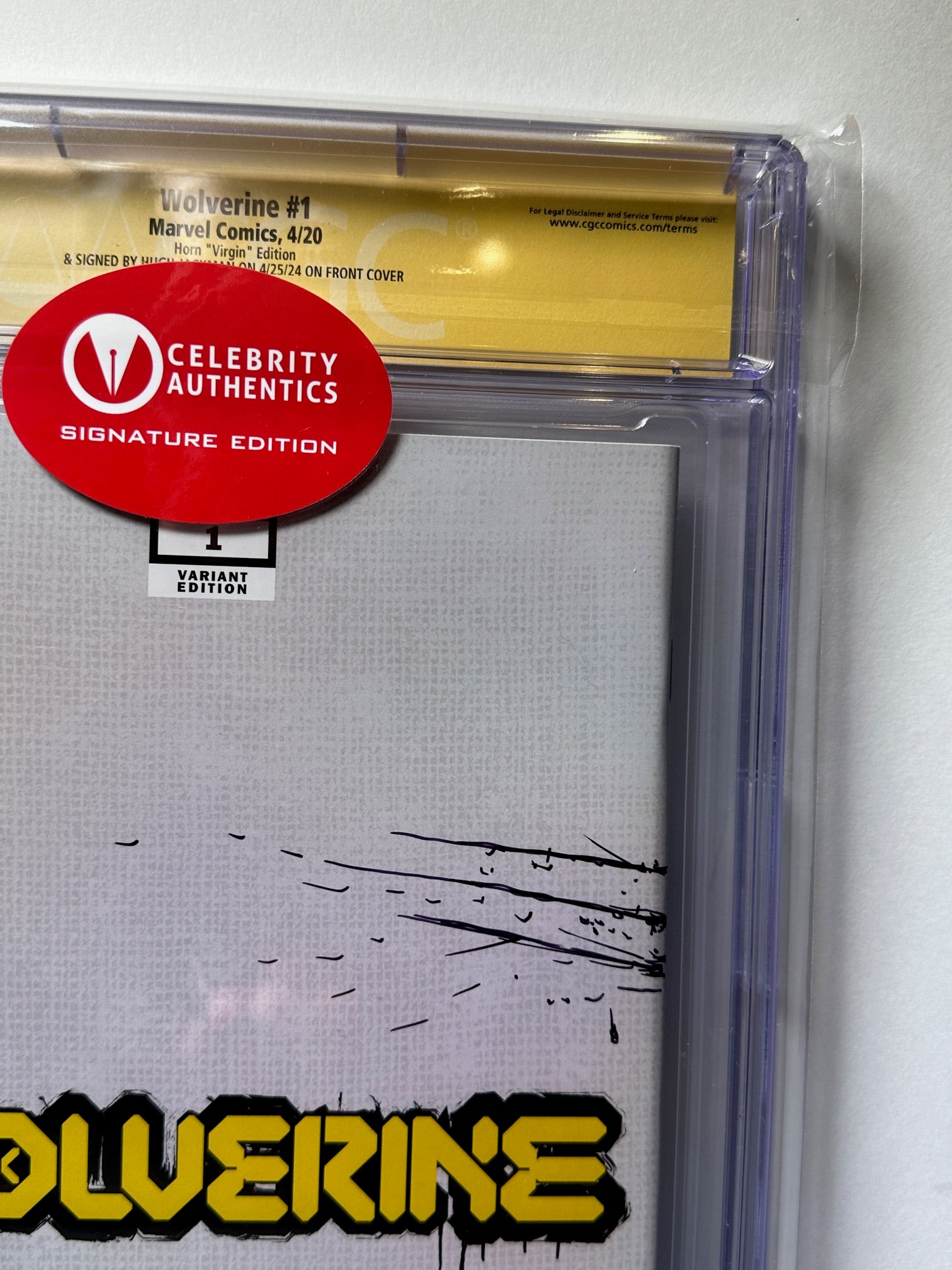 Wolverine #1 Virgin Cover Dual-Signed by Hugh Jackman & Greg Horn