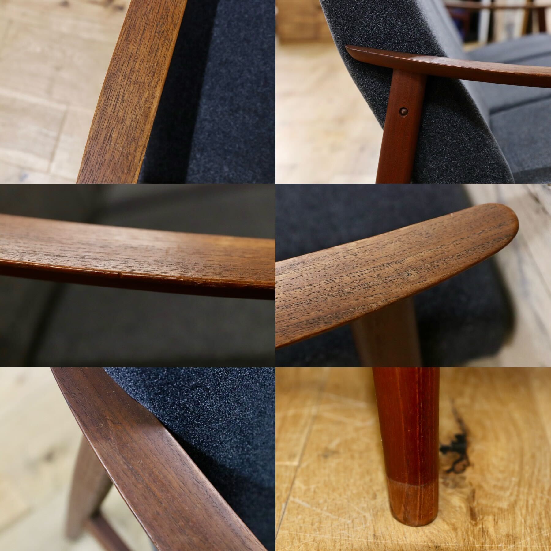 GMFK822C○北欧スタイル ヴィンテージ 3人掛けソファ イージーチェア