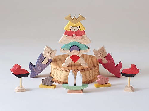 在庫あり】五月人形 遊プラン・小黒三郎 鯉武者と金太 木のおもちゃ