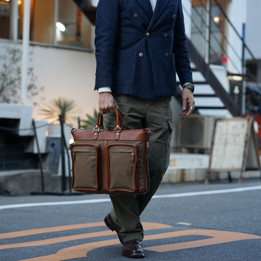 ダブルポケットブリーフケースL【PLATEAU | FIVE WOODS】 – 林五