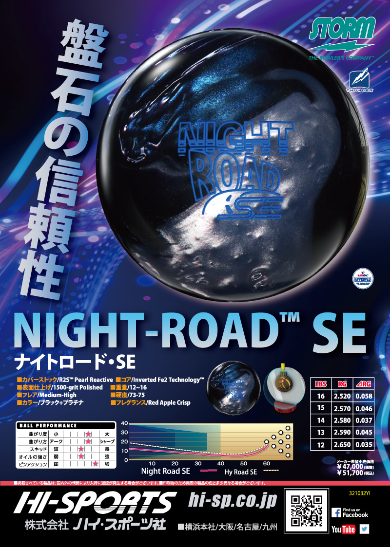 ナイトロード SE - ハイスポーツ社 ：信頼のボウリング用品販売