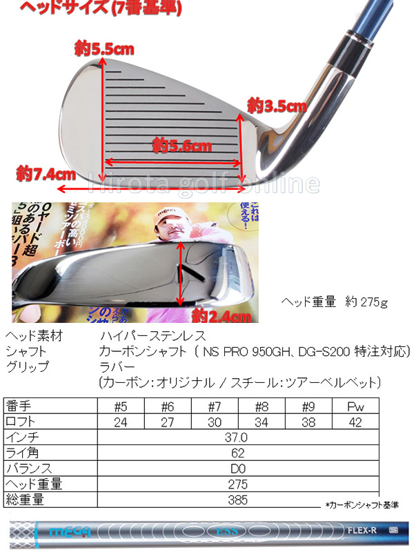 メガゴルフ ワンレングス アイアンセット