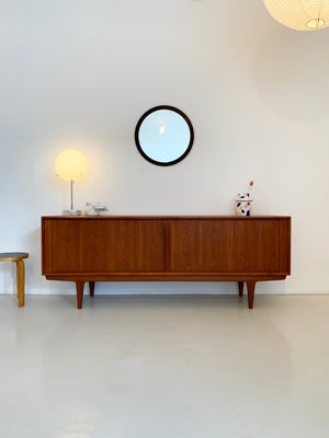 1960s Bernhard Pedersen and Son Teak Tambour Door Credenza Model