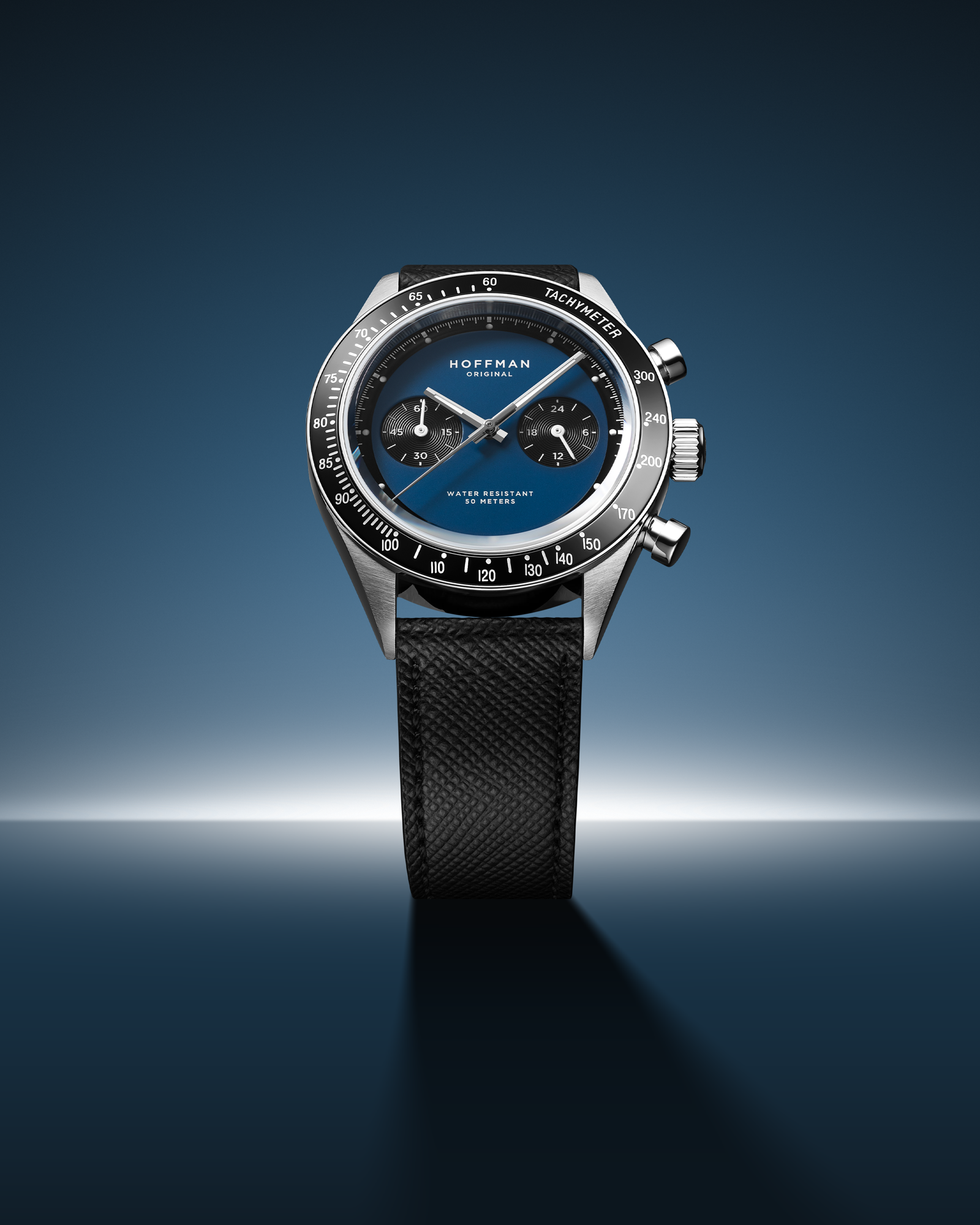Chronograph 40mm - Steel | NAVY | Sports Watch – HOFFMAN