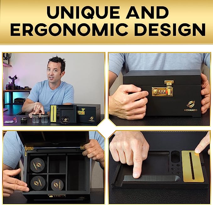 Premium Large Bamboo Storage Box with Combination Lock - Decorative Se