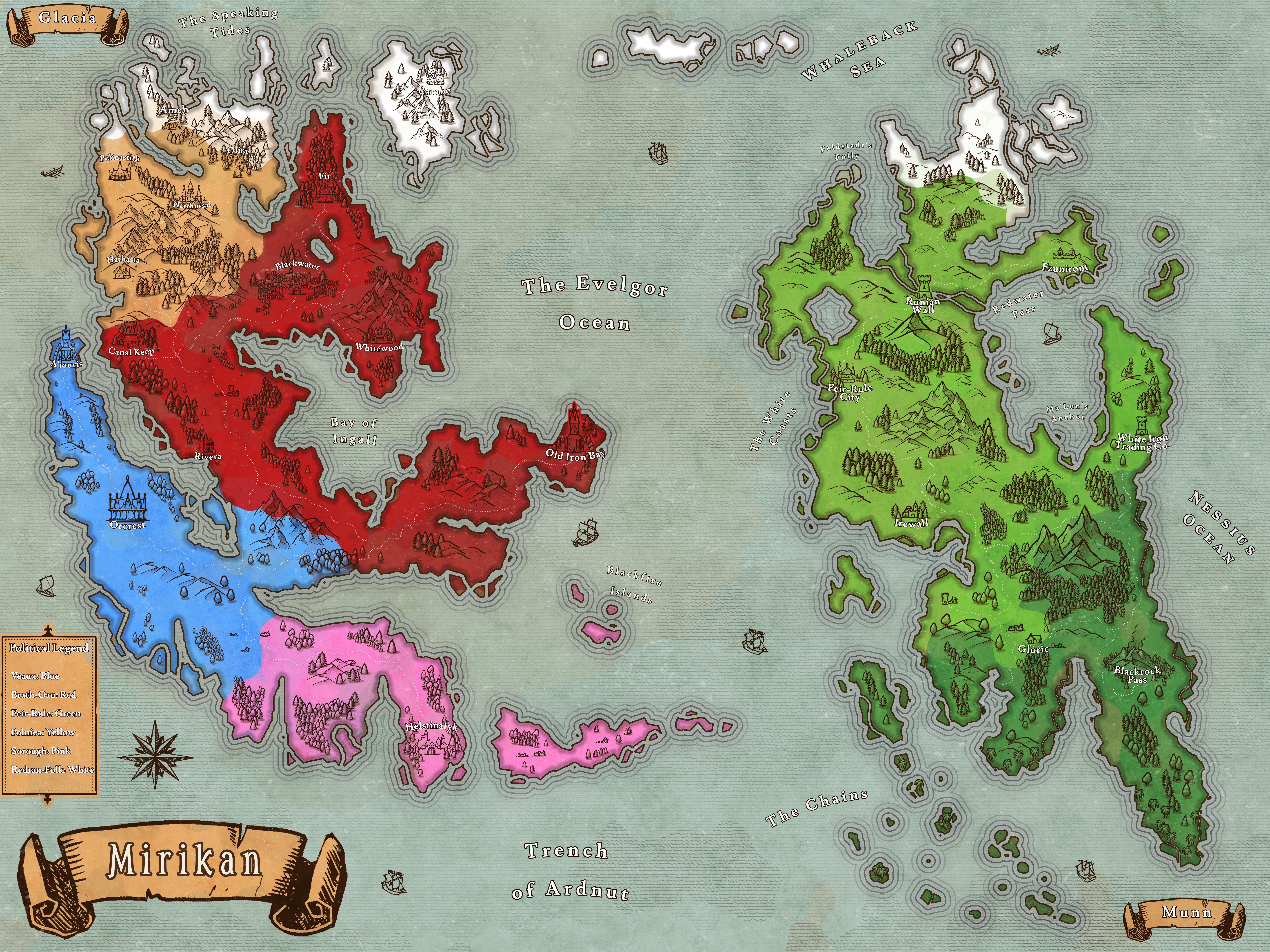 やあ！これが、今作ってるファンタジー小説とゲームのために作った地図