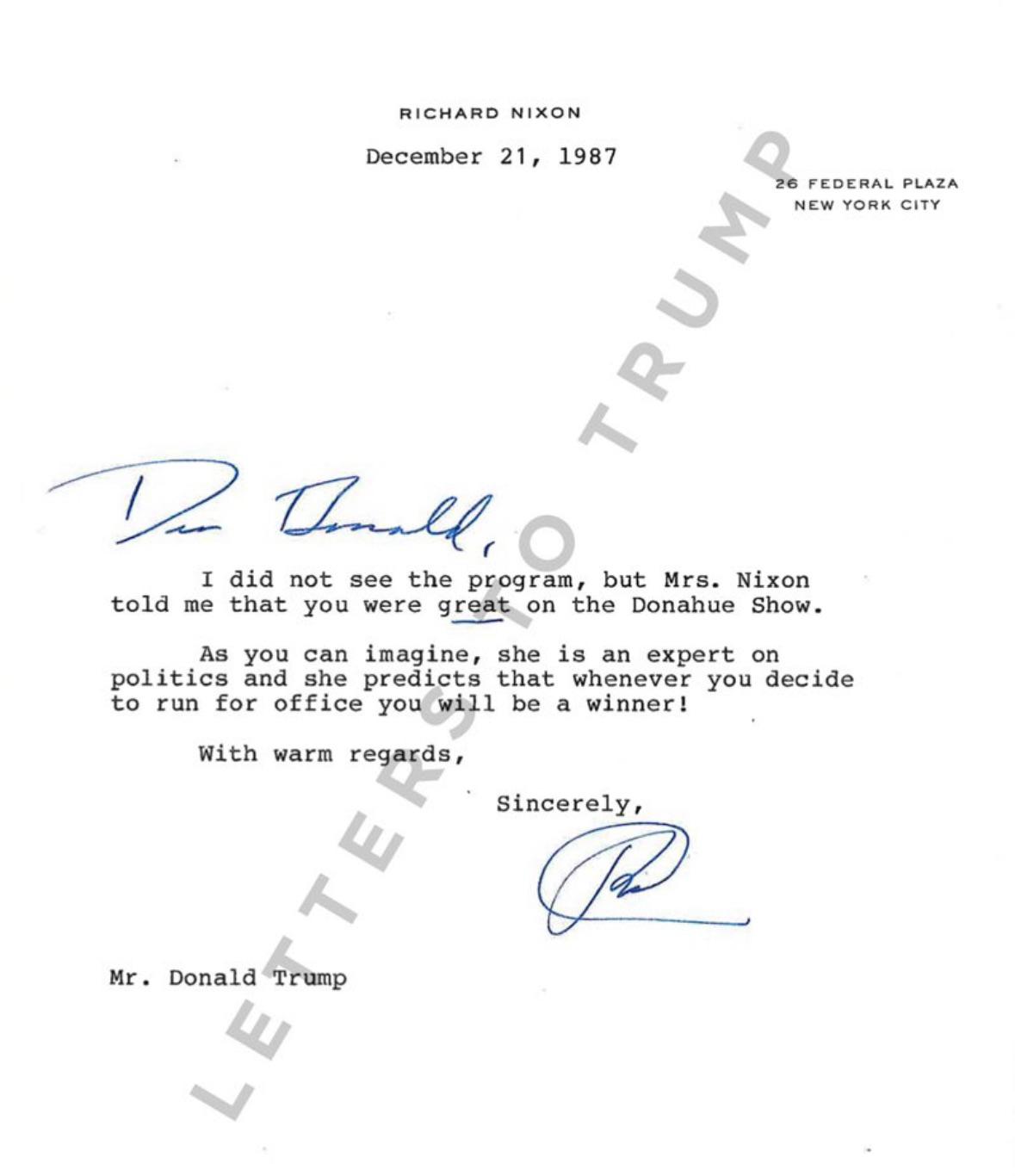 リチャード・ニクソンとドナルド・トランプは、1980年代後半から1990