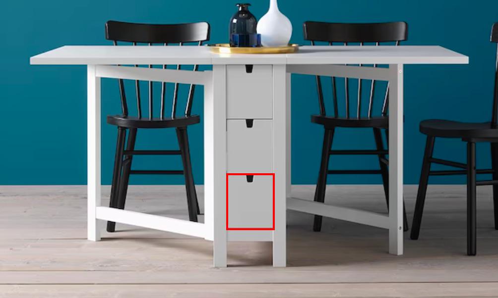 IKEAのNorden折りたたみテーブル持ってる人いますか？引き出しのサイズ