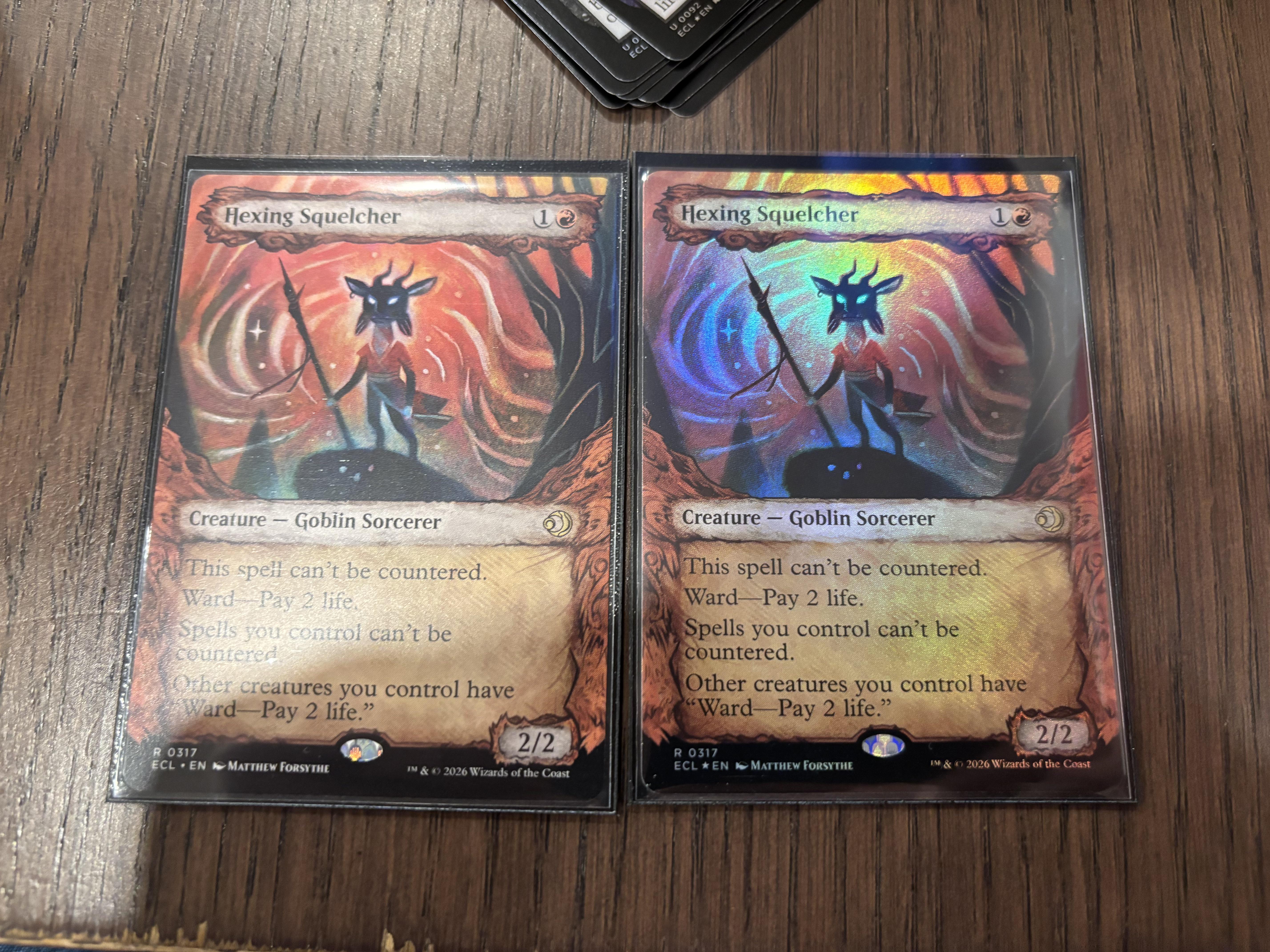 Pulled the foil and non-foil showcase Hexing Squelcher out of a