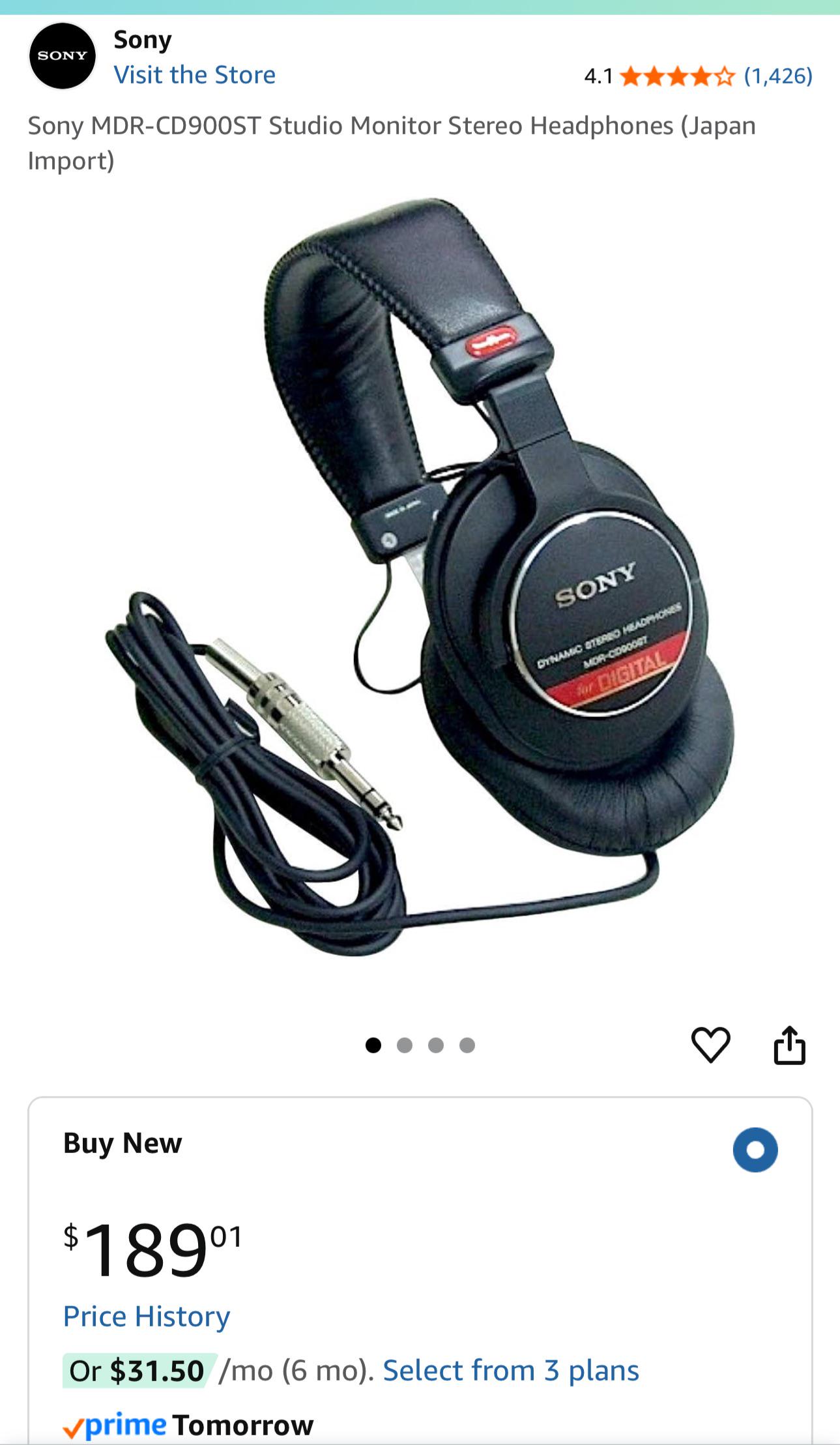 Any thoughts on the Sony MDR-CD900ST Studio Monitor Stereo