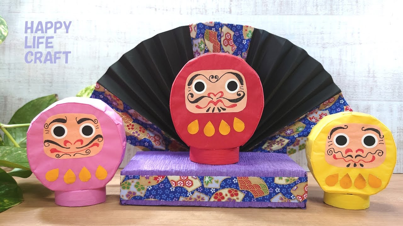 ペーパークラフト】開運招福だるま ［Good luck daruma ] - YouTube