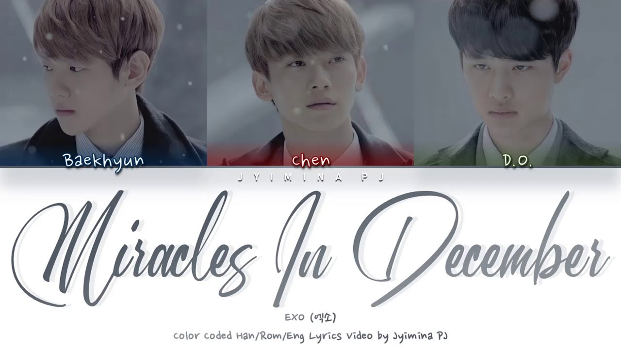 EXO (엑소) - 'Miracles In December (12월의 기적)' Lyrics (Color