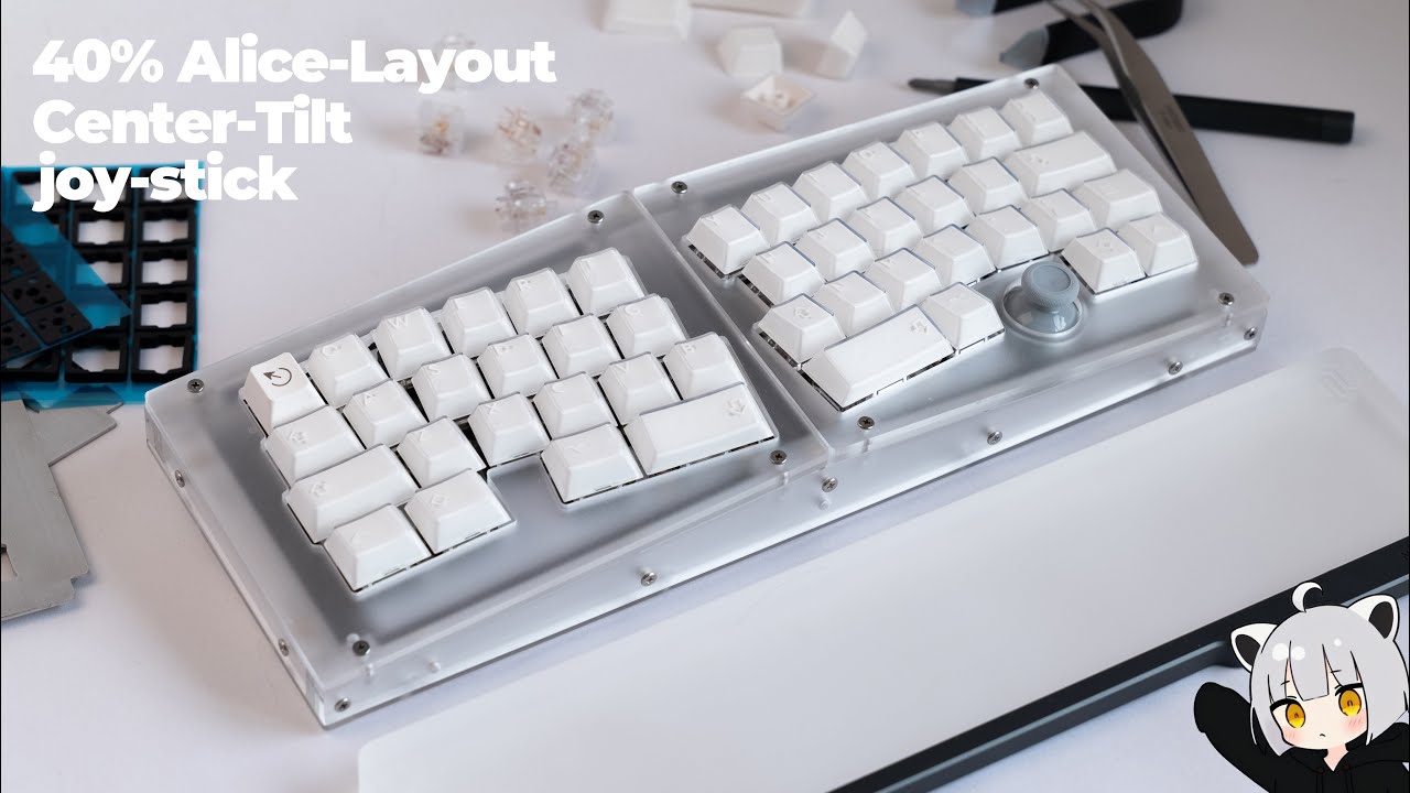 Homemade keyboard] 40% tenting Alice layout with joystick!? - YouTube
