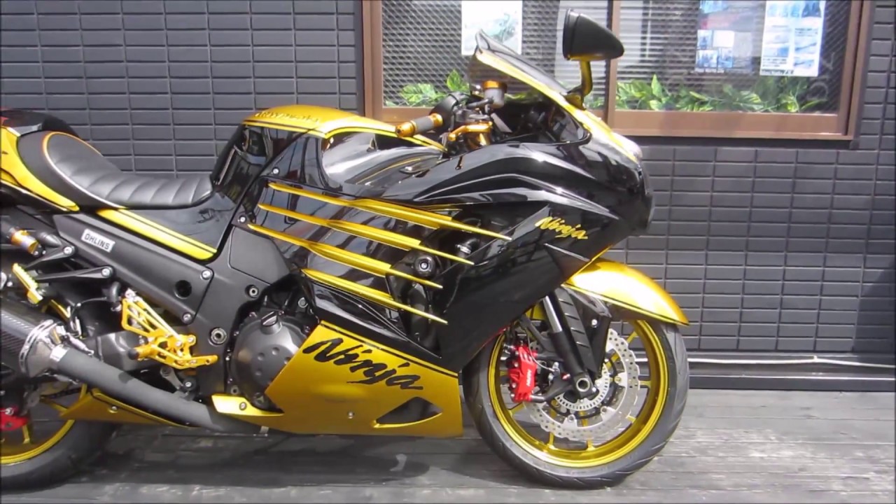 Kawasaki ZX-14R OHLINS Edition CandyGold & Black - YouTube