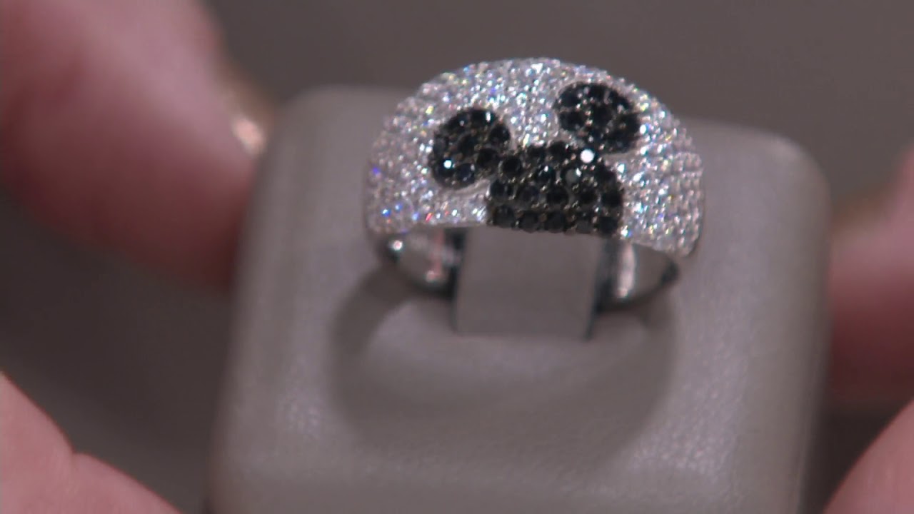 Mickey's 90th Birthday Diamonique Hidden Mickey Ring, Sterling on