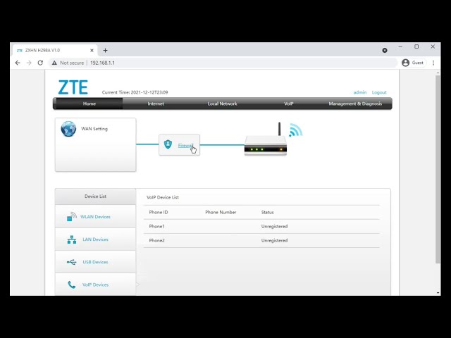 Web admin interface of the Hyperoptic ZTE ZXHN H298A Router - YouTube
