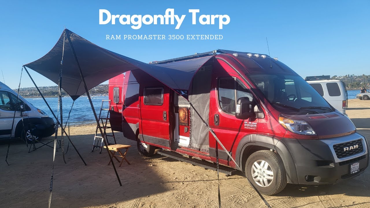 The Dragonfly Tarp (Haku 12) on the Ram Promaster 3500 Extended