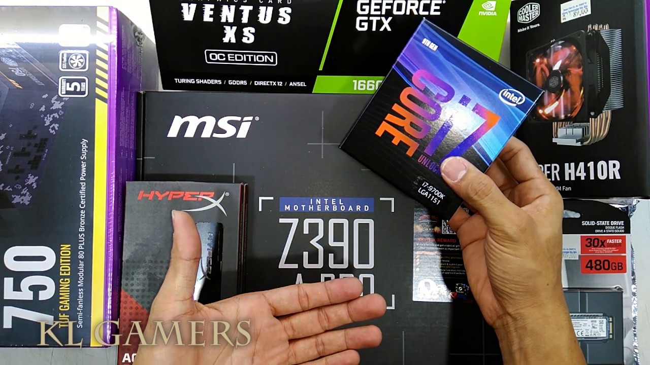 intel Core i7 9700K msi Z390-A PRO A1000 HYPER H410R GTX 1660