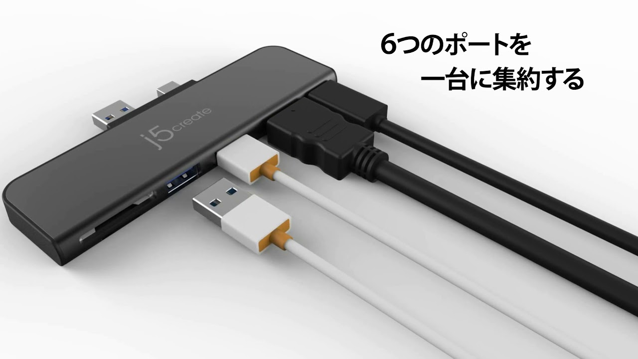 JDD320 Surface Pro 4/5/6専用 6in1ミニドック (Silver / Black) – new