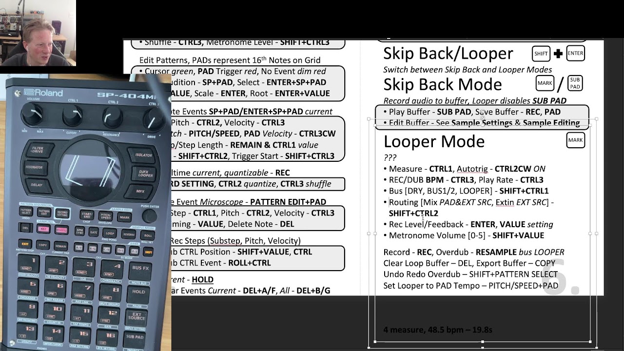 2024-04-06 SP404 mk2 4.04 testing and Quick Reference Editing