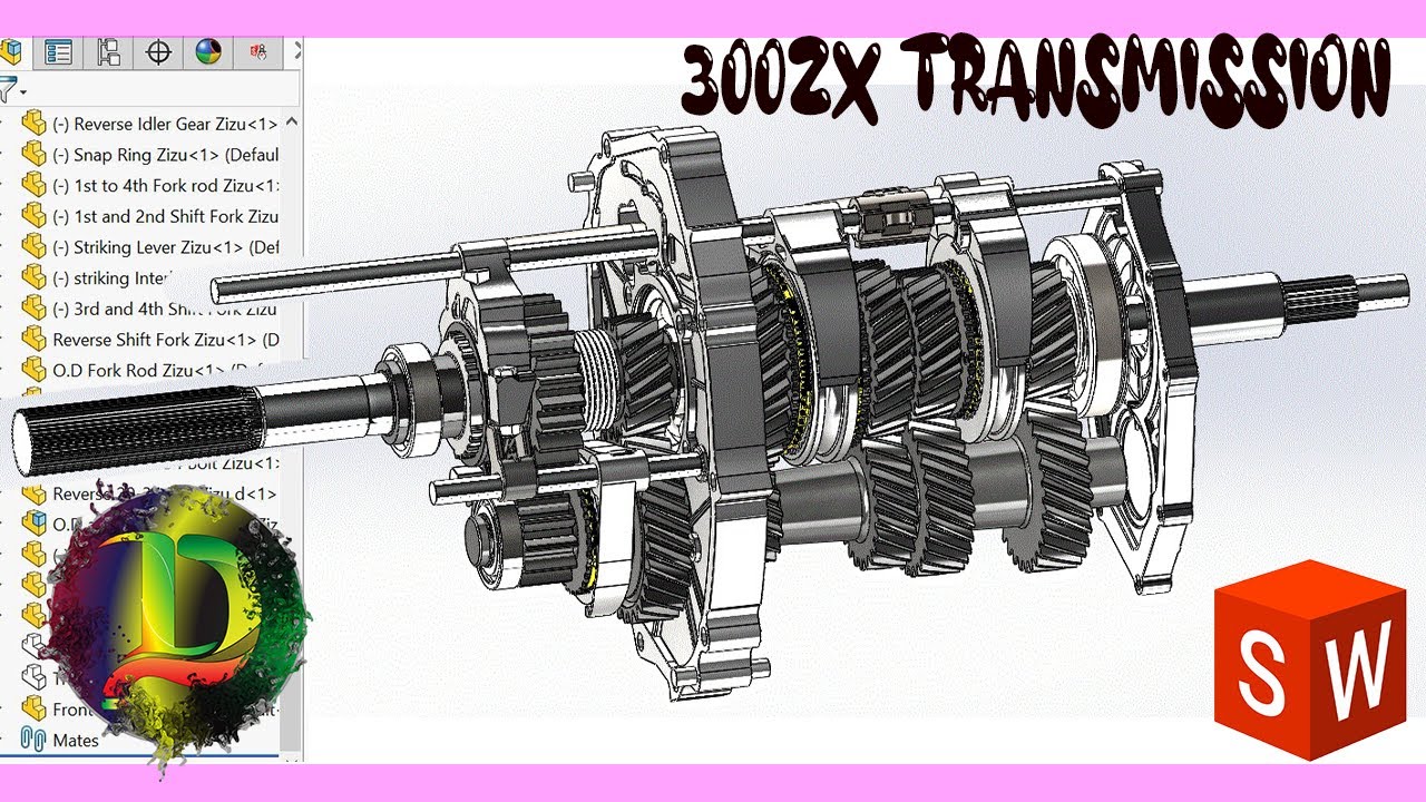 SolidWorks Detail Assembly of 300zx transmission By Zizu Demx