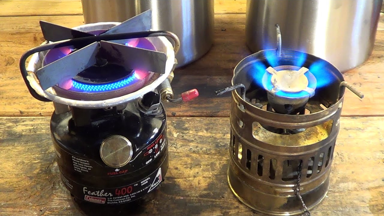 Coleman Feather 400b VS. Svea 123 - boil test - - YouTube