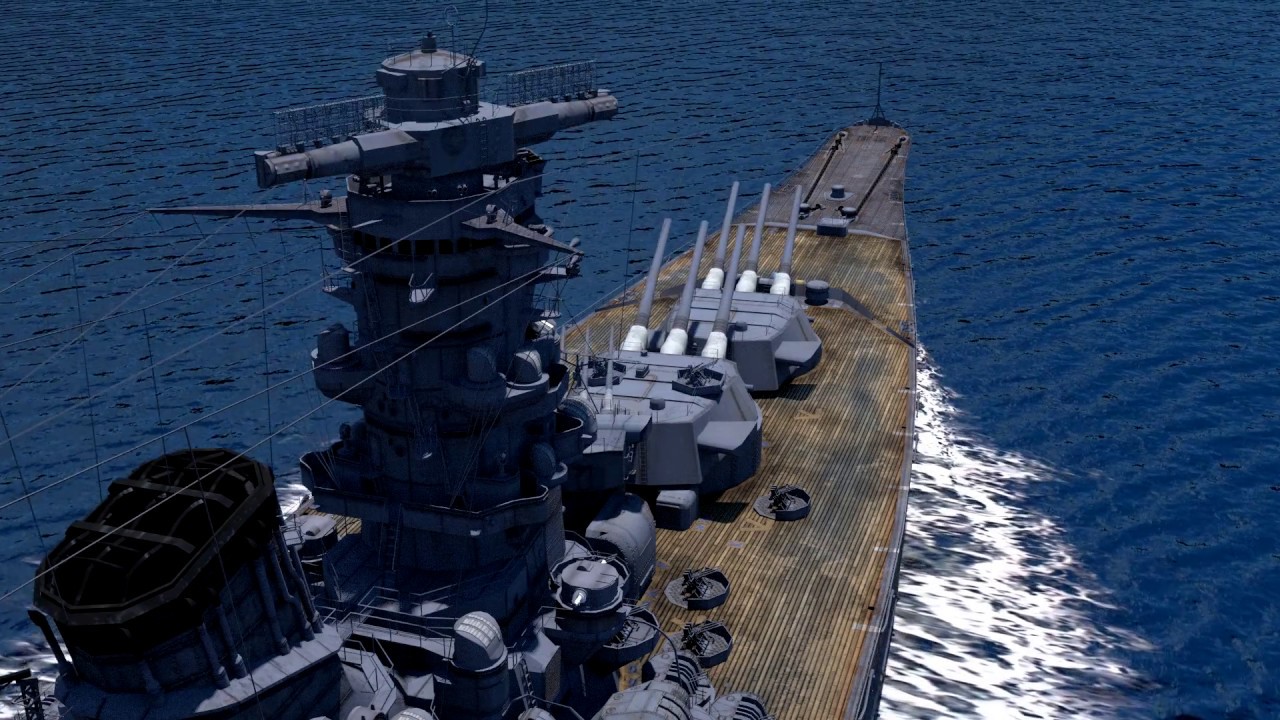 Salute of guns Battleship Yamato If the former Japan Navy and the