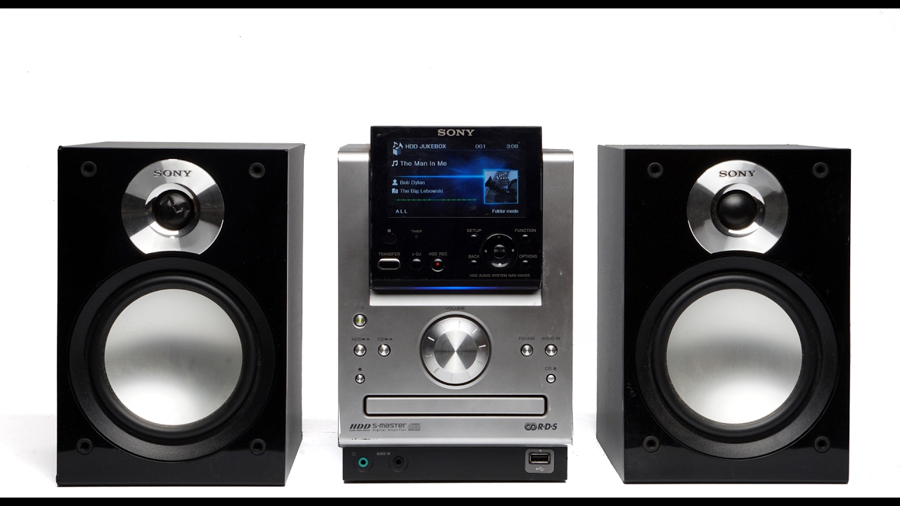Sony NAS-50HDE Gigajuke HDD / CD / radio / MP3 audio set - YouTube