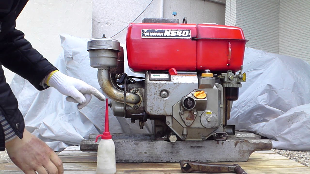 発動機「ヤンマーディーゼルNS40型」（寒冷時起動方法）Oil engine