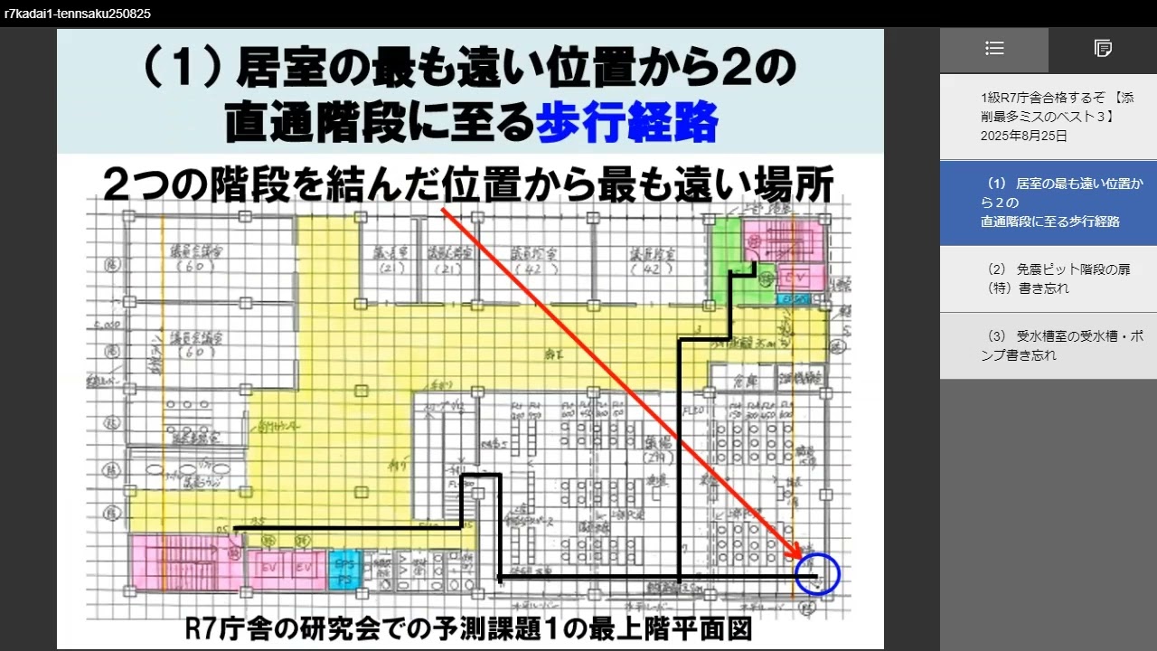 1級建築士 製図R7庁舎合格するぞ （添削ミスのペスト3） （3分