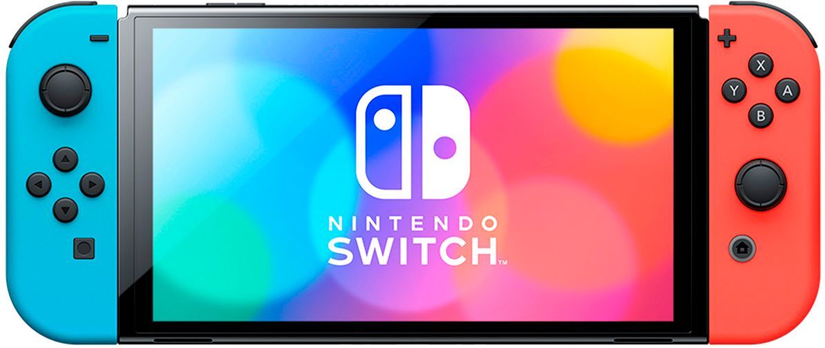 Игровая консоль Nintendo Switch OLED (неоновый красный/неоновый