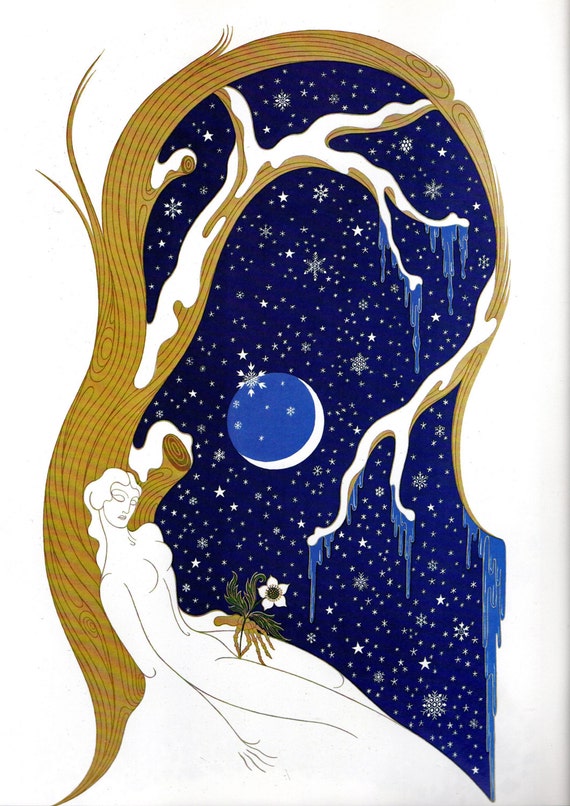 WINTER Chic Original Vintage ERTE Art Deco Print Fashion Book