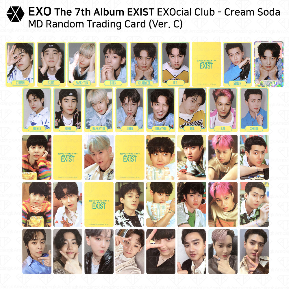 EXO 7th Album EXIST EXOcial Club Cream Soda MD Random Trading Card