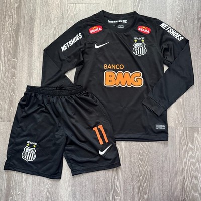Santos FC Neymar Jr #11 2011 Black Long Sleeve Kids Soccer Set BMG