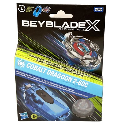 Hasbro Beyblade X: Cobalt Dragoon 2-60C String Launcher Included